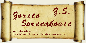 Zorilo Sprečaković vizit kartica
